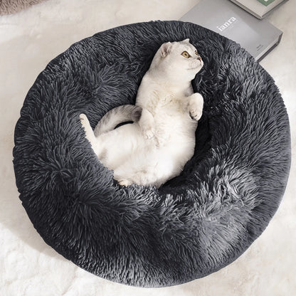 Calming Donut Dog Bed Anti-Anxiety, Self Warming, Cozy Soft Plush round Pet Bed, Ideal for Both Home & Travel, 30"L X 30"W X 8"H