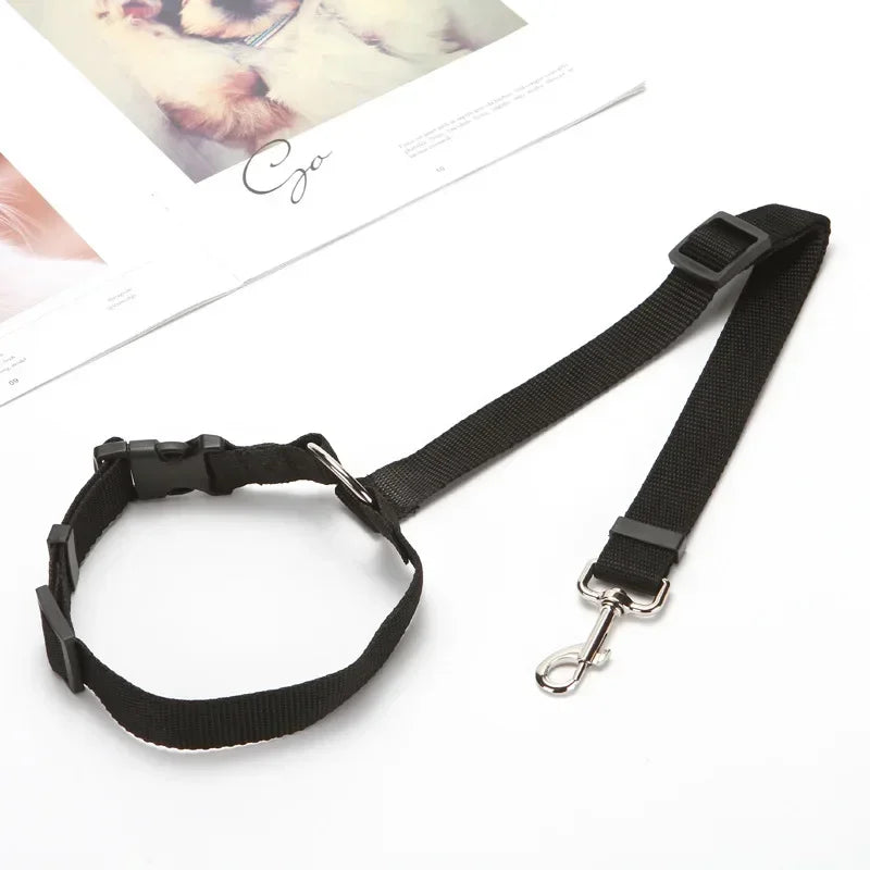 1PC Pet Car Seat Belt Nylon Lead Leash Backseat Safety Belt Adjustable Pet Collars Dog Collar Cat Collar