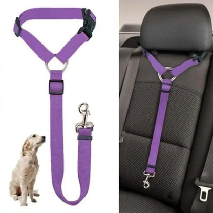 1PC Pet Car Seat Belt Nylon Lead Leash Backseat Safety Belt Adjustable Pet Collars Dog Collar Cat Collar