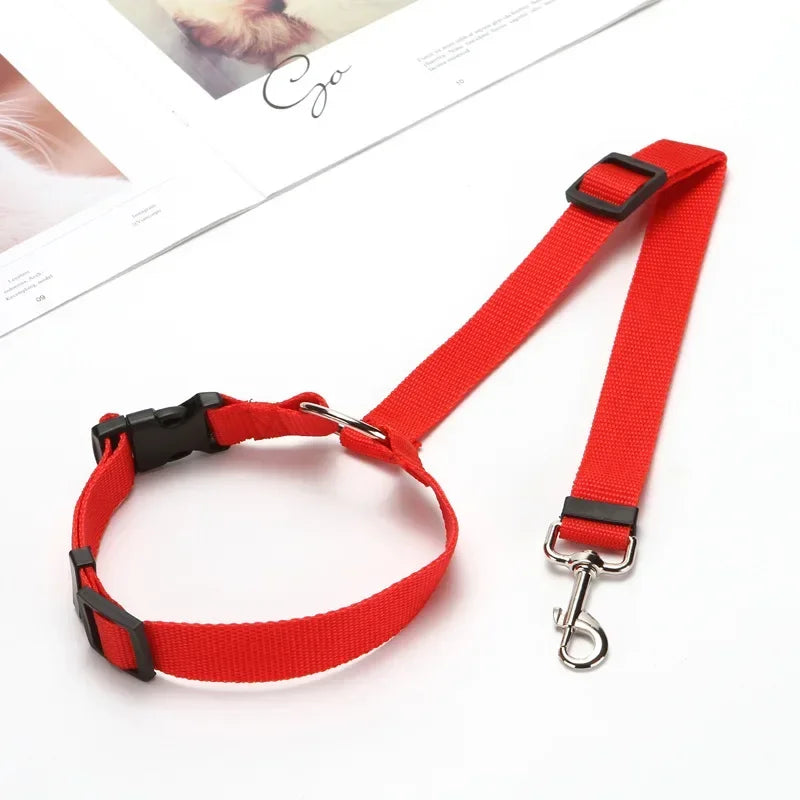 1PC Pet Car Seat Belt Nylon Lead Leash Backseat Safety Belt Adjustable Pet Collars Dog Collar Cat Collar