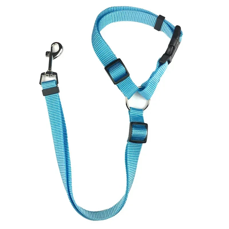 1PC Pet Car Seat Belt Nylon Lead Leash Backseat Safety Belt Adjustable Pet Collars Dog Collar Cat Collar