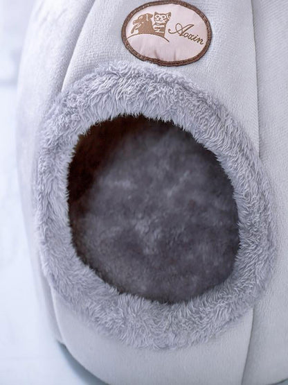 Cat House Bed,Pet Beds Clearance Cat House Dog round Cat Winter Warm Nest Soft Foldable Sleeping Mat Pad Cozy Cat Cave Cute Pet Tent Beds for Cats Puppy Small Dogs