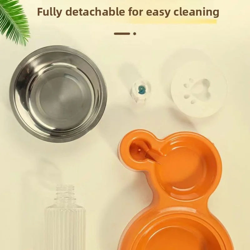 Pet Water Dispenser for Cats and Dogs Automatic Water Storage Pet Food Bowl Food Container with Waterer Pet Supplies