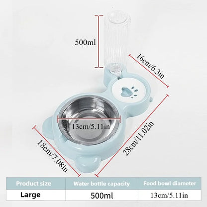 Pet Water Dispenser for Cats and Dogs Automatic Water Storage Pet Food Bowl Food Container with Waterer Pet Supplies