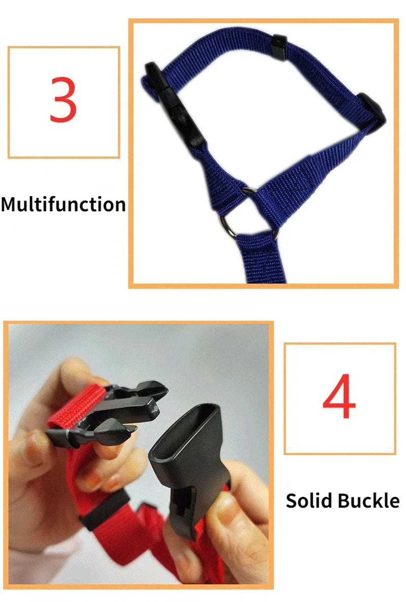 1PC Pet Car Seat Belt Nylon Lead Leash Backseat Safety Belt Adjustable Pet Collars Dog Collar Cat Collar
