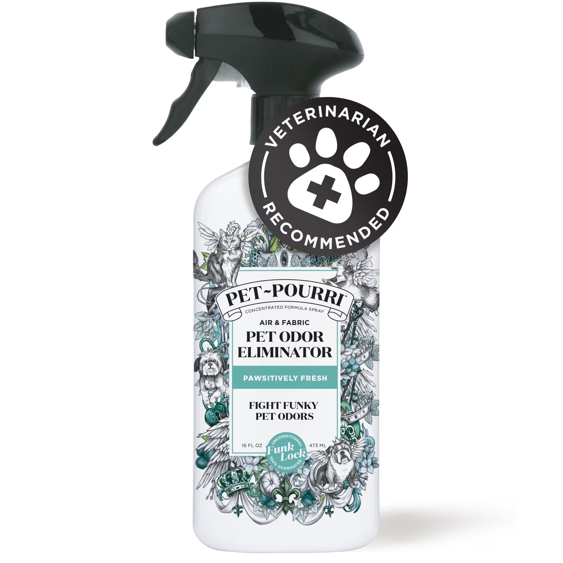 Pet~Pourri Pawsitively Fresh Pet & Home Deodorizer Spray, Jasmine + Fresh Air + Pear, 16Oz